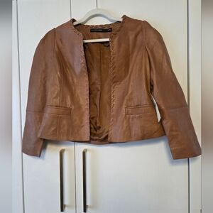 NWT Iris Setlakwe 100% Lamb Leather Jacket in Cognac